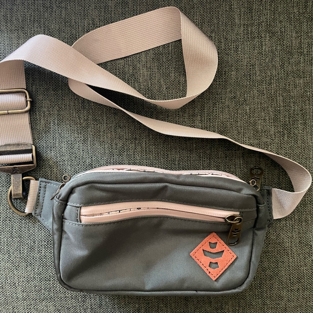 Gray and Pink Crossbody Bag